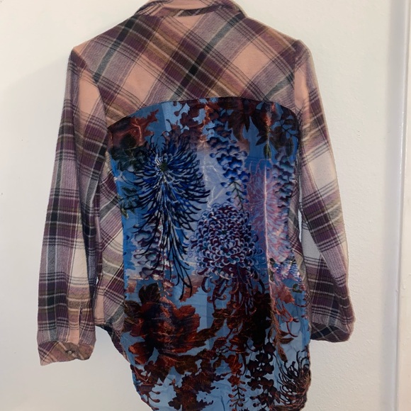 Aratta Silent Gourney women’s Multi Fabric Flannel Button Up size small - Picture 5 of 8